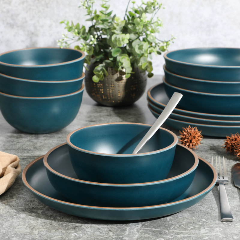 Gibson Home Gibson Melamine Dinnerware Set Service for 4 & Reviews Wayfair